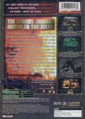 Steel Battalion (USA) box cover back